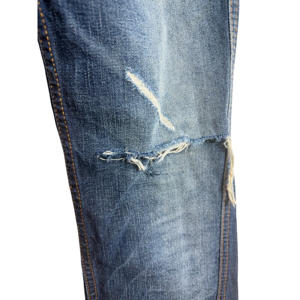 True Religion Joey Flare Jeans Size 26 Made USA Low Rise Distressed Cotton EUC - Picture 3 of 11